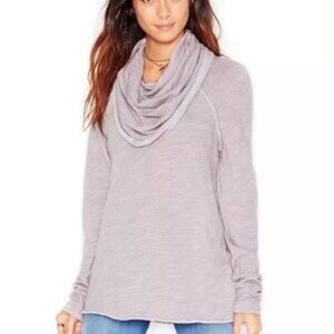 Free People Gray Cowl Neck Sweatshirt